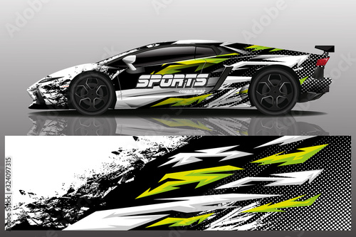 sport car decal wrap design vector