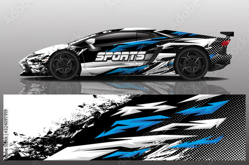 sport car decal wrap design vector
