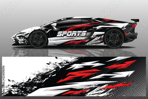 sport car decal wrap design vector
