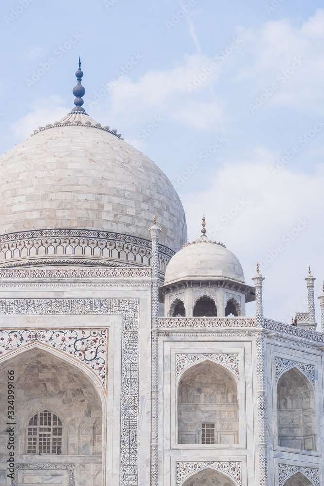 The Taj Mahal is a mausoleum located in Agra, India