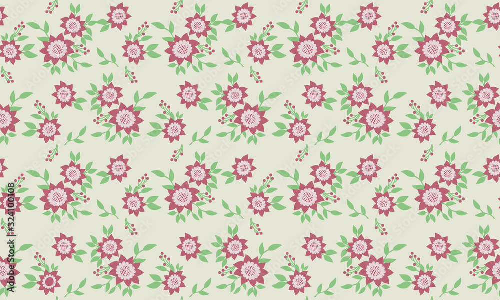 Abstract flower pattern background for spring, with leaf and flower drawing. Abstract flower pattern background for spring, with leaf and flower drawing.