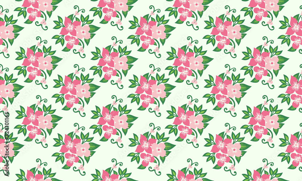 Simple spring flower pattern background, with leaf and floral design. Simple spring flower pattern background, with leaf and floral design.