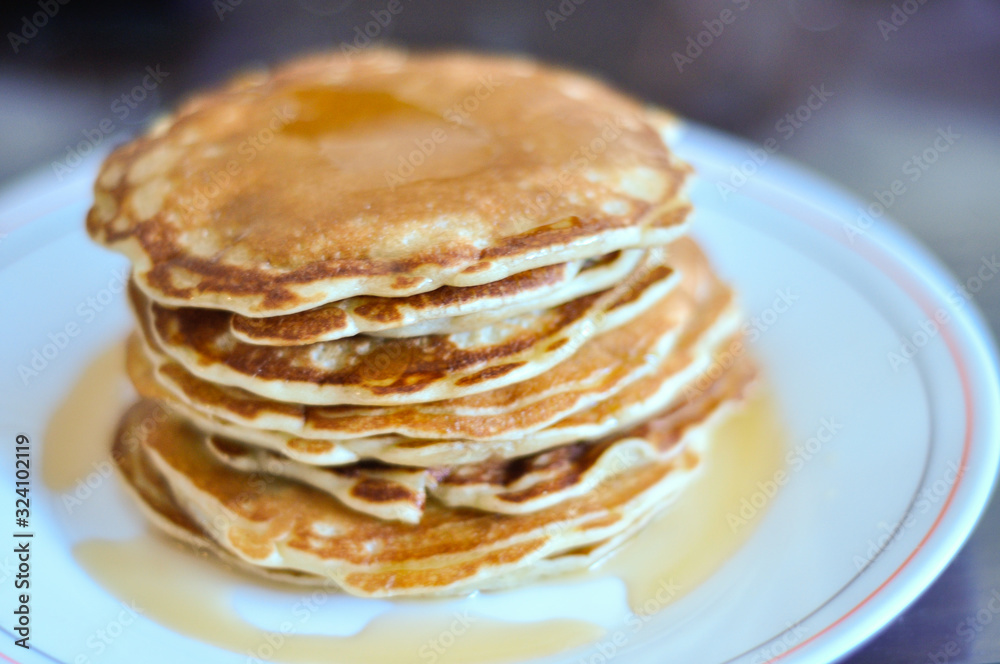 Pile of Fresh Pancakes on Plate Pile of Fresh Pancakes on Plate