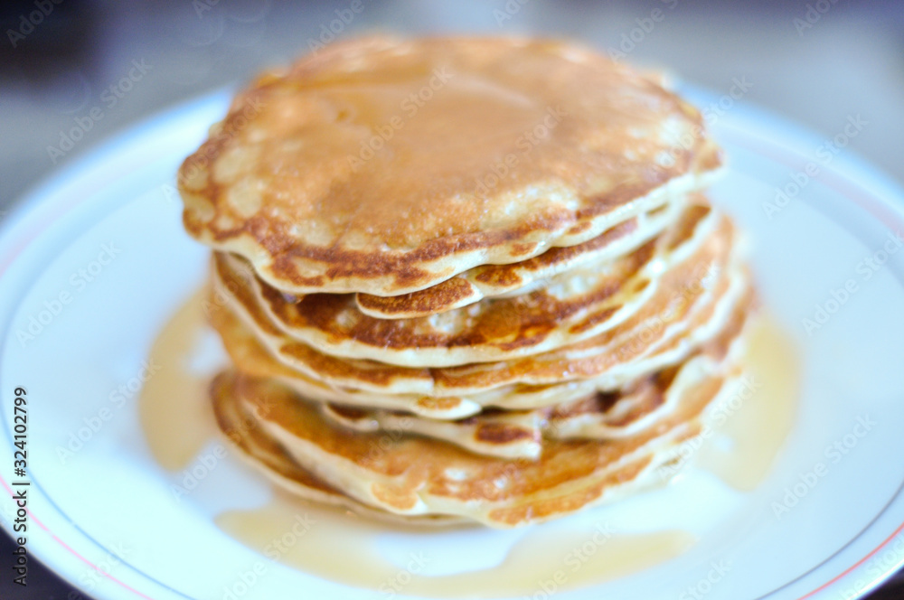 Pile of Fresh Pancakes on Plate Pile of Fresh Pancakes on Plate