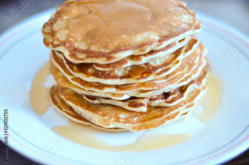 Pile of Fresh Pancakes on Plate