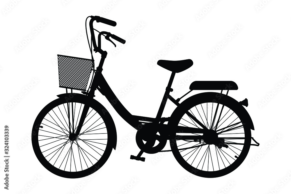 Fototapeta premium Female bike silhouette vector illustration