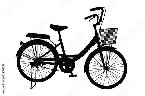 Female bike silhouette vector illustration