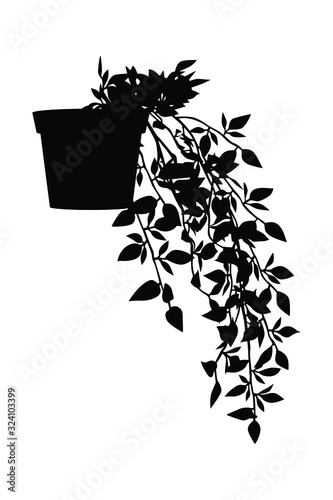 Plant pot silhouette vector illustration