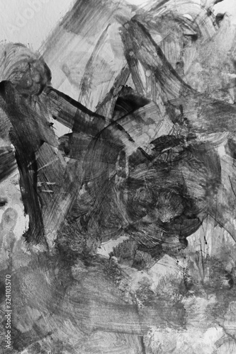 abstract black texture messy feeling background, mono tone of watercolor painting on paper