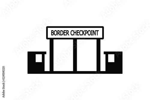 Border checkpoint icon vector