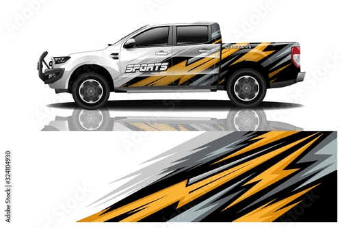 truck car decal wrap design vector