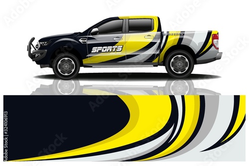 truck car decal wrap design vector