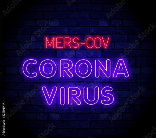 Corona virus icon vector neon style healthcare and medicine concept for graphic design, logo, web site, social media, mobile app, ui illustration