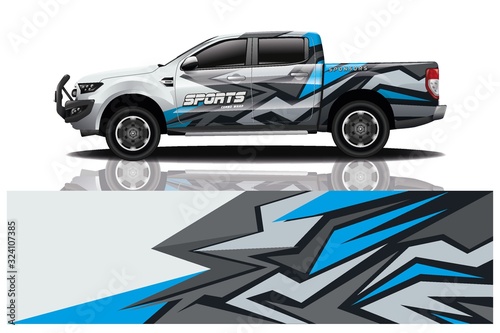 truck car decal wrap design vector