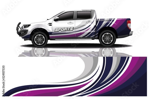 truck car decal wrap design vector