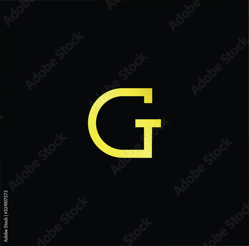 Outstanding professional elegant trendy awesome artistic black and gold color G GT TG initial based Alphabet icon logo.