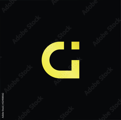 Outstanding professional elegant trendy awesome artistic black and gold color CI IC GI IG initial based Alphabet icon logo.
