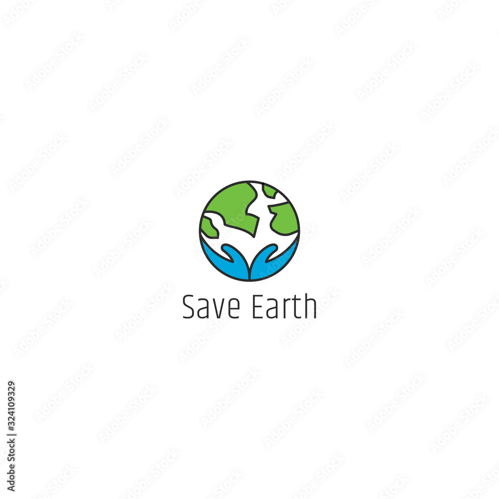 Save earth logo design vector illustration template Save earth logo design vector illustration template