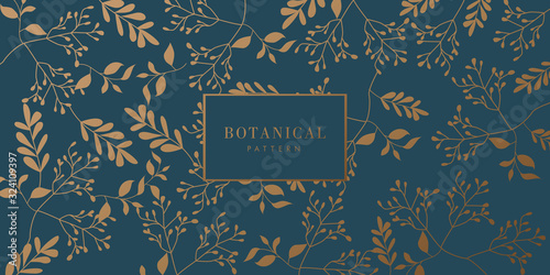 Green and Gold Botanical Background photo