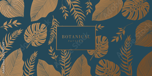Green and Gold Botanical Background