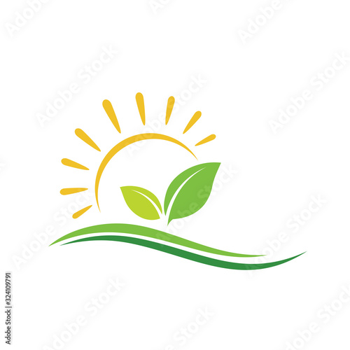 Farm Logo, Green Logo, Landscape Logo Vector
