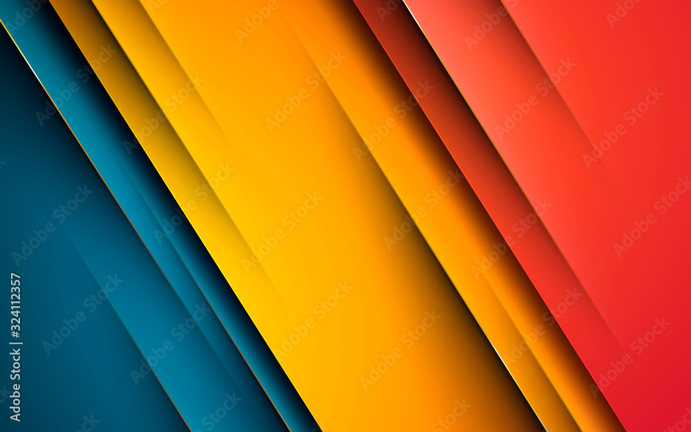 Modern abstract background hipster design. Yellow, orange and blue overlap layer background.