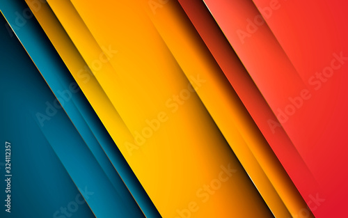 Modern abstract background hipster design. Yellow, orange and blue overlap layer background.