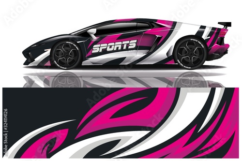 sport car decal wrap design vector