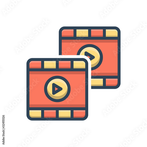 Color illustration icon for footage 