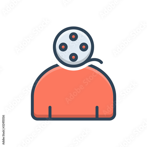 Color illustration icon for footage 
