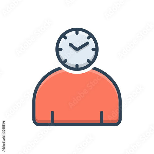 Color illustration icon for lifetime