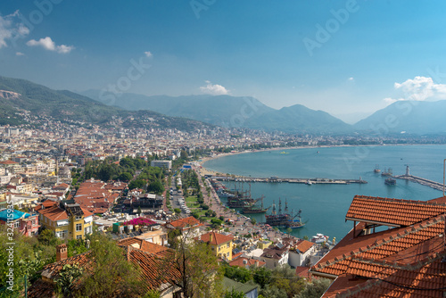 Turkish city Alanya situated in the cozy bay of the Mediterranean sea
