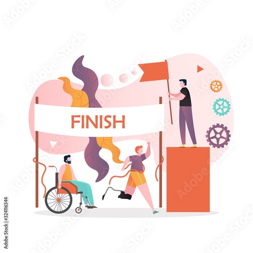 Paralympic games vector concept for web banner, website page