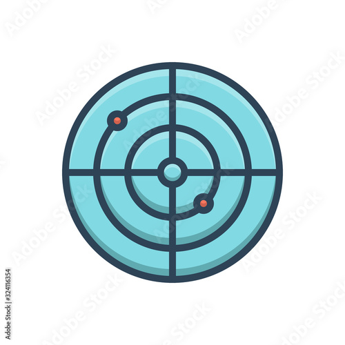 Color illustration icon for radar 