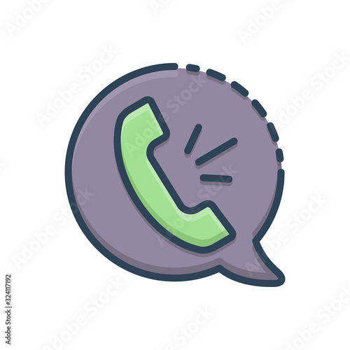 Color illustration icon for voice call 