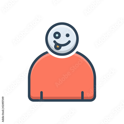 Color illustration icon for crazy 