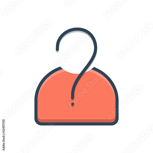 Color illustration icon for curious anxious