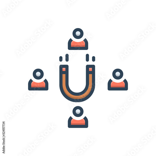 Color illustration icon for attractive 