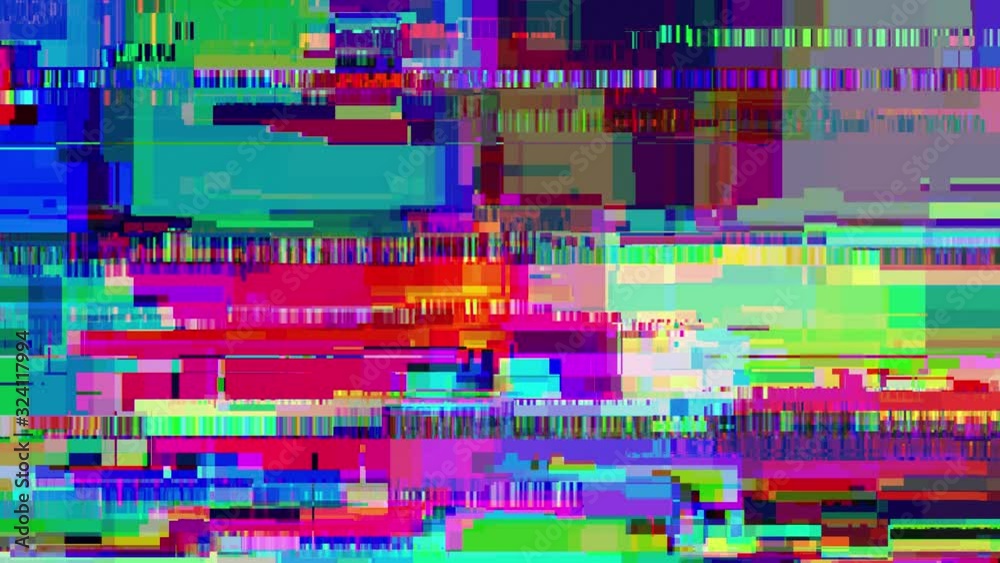 Video / screen damage glitch distortion background, abstract noise effect. (4K UHD seamless looping, computer digitally generated animation.)