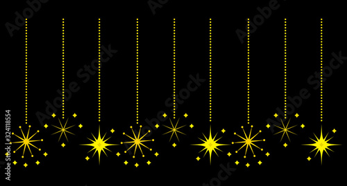 上から垂れるキラキラのオーナメント素材　Light ornament