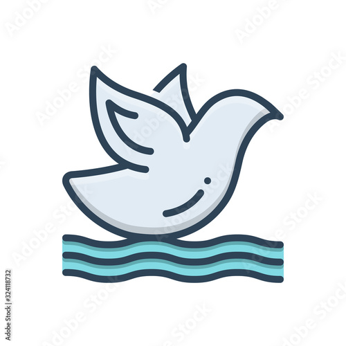 Color illustration icon for bird  photo