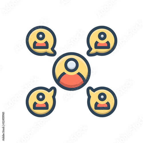 Color illustration icon for sociable
