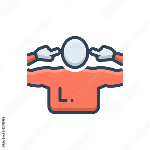 Color illustration icon for stubborn 