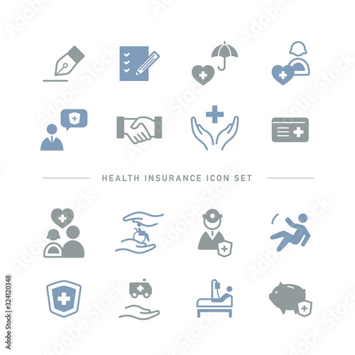 HEALTH INSURANCE ICON SET