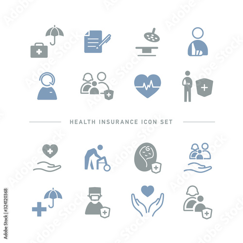 HEALTH INSURANCE ICON SET