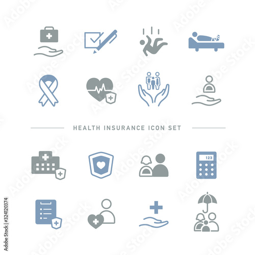 HEALTH INSURANCE ICON SET