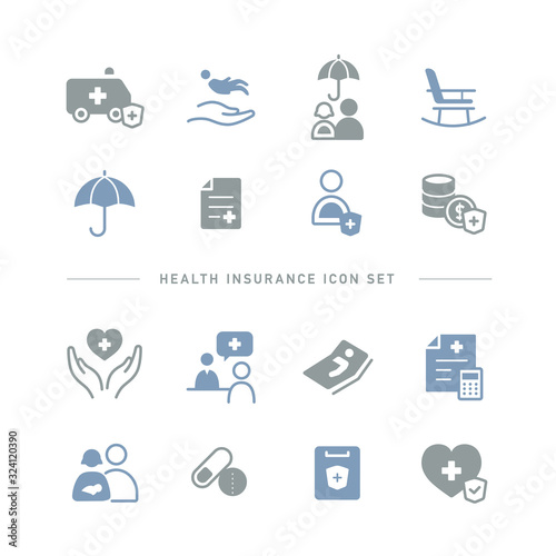 HEALTH INSURANCE ICON SET