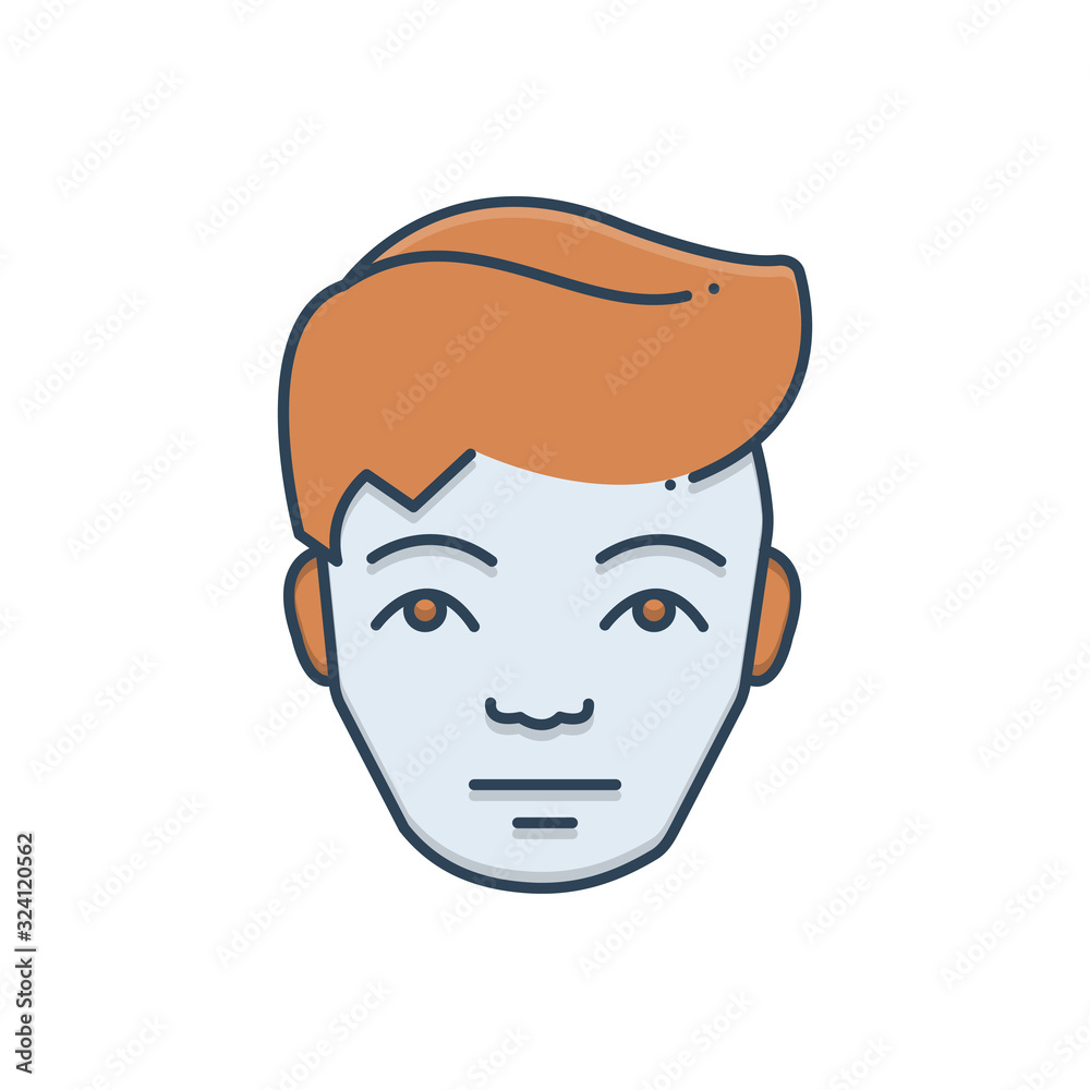 Color illustration icon for human 