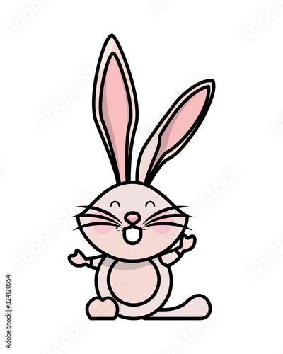cute rabbit easter animal character © Jemastock