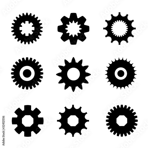 Gear Icon vector set design illustration,Gear Icon vector set, machine gear Icon collection